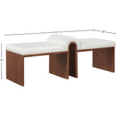  Color_Cream -- Meridian Delphine Vegan Leather Upholstered Bench IMAGE 8