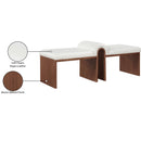  Color_Cream -- Meridian Delphine Vegan Leather Upholstered Bench IMAGE 9