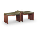  Color_Olive -- Delphine Olive Vegan Leather Upholstered Bench IMAGE 1