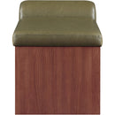  Color_Olive -- Delphine Olive Vegan Leather Upholstered Bench IMAGE 4