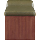 Meridian Delphine Olive Vegan Leather Bench IMAGE 4