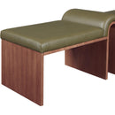  Color_Olive -- Delphine Olive Vegan Leather Upholstered Bench IMAGE 5