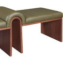  Color_Olive -- Delphine Olive Vegan Leather Upholstered Bench IMAGE 6