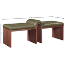  Color_Olive -- Delphine Olive Vegan Leather Upholstered Bench IMAGE 8