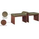  Color_Olive -- Delphine Olive Vegan Leather Upholstered Bench IMAGE 9