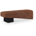  Color_Cognac -- Alora Cognac Fabric Upholstered Bench IMAGE 1