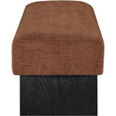  Color_Cognac -- Alora Cognac Fabric Upholstered Bench IMAGE 4