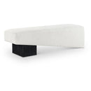 Meridian Alora Cream Fabric Bench IMAGE 1