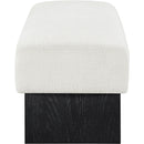  Color_Cream -- Alora Cream Fabric Upholstered Bench IMAGE 4