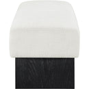 Meridian Alora Cream Fabric Bench IMAGE 4