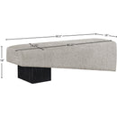 Meridian Alora Grey Fabric Bench IMAGE 8