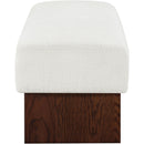  Color_Cream -- Alora Cream Fabric Upholstered Bench IMAGE 4