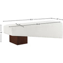 Meridian Alora Cream Fabric Bench IMAGE 8