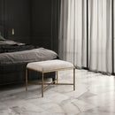 Color_Beige -- Meridian Valley Chenille Fabric Upholstered Bench IMAGE 2