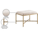  Color_Beige -- Meridian Valley Chenille Fabric Upholstered Bench IMAGE 7
