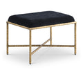  Color_Black -- Valley Black Chenille Fabric Upholstered Bench IMAGE 1