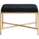 Meridian Valley Black Chenille Fabric Bench IMAGE 3