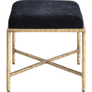  Color_Black -- Valley Black Chenille Fabric Upholstered Bench IMAGE 4