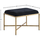Meridian Valley Black Chenille Fabric Bench IMAGE 6