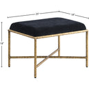  Color_Black -- Valley Black Chenille Fabric Upholstered Bench IMAGE 6