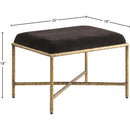 Meridian Valley Brown Chenille Fabric Bench IMAGE 6