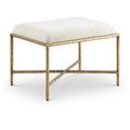  Color_Cream -- Valley Cream Chenille Fabric Upholstered Bench IMAGE 1