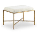  Color_Cream -- Valley Cream Chenille Fabric Upholstered Bench IMAGE 1