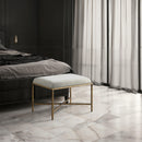  Color_Cream -- Valley Cream Chenille Fabric Upholstered Bench IMAGE 2
