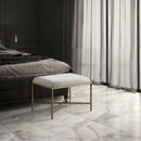 Meridian Valley Cream Chenille Fabric Bench IMAGE 2