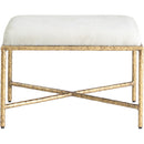  Color_Cream -- Valley Cream Chenille Fabric Upholstered Bench IMAGE 3