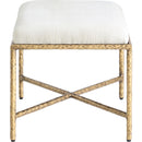  Color_Cream -- Valley Cream Chenille Fabric Upholstered Bench IMAGE 4
