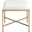 Meridian Valley Cream Chenille Fabric Bench IMAGE 4