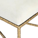  Color_Cream -- Valley Cream Chenille Fabric Upholstered Bench IMAGE 5