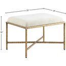  Color_Cream -- Valley Cream Chenille Fabric Upholstered Bench IMAGE 6