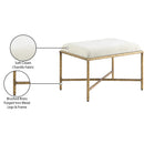  Color_Cream -- Valley Cream Chenille Fabric Upholstered Bench IMAGE 7