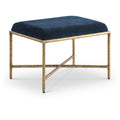  Color_Navy -- Valley Navy Chenille Fabric Upholstered Bench IMAGE 1