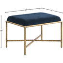  Color_Navy -- Valley Navy Chenille Fabric Upholstered Bench IMAGE 6
