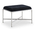  Color_Black -- Meridian Valley Chenille Fabric Upholstered Bench IMAGE 1