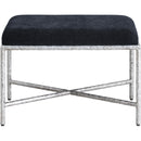  Color_Black -- Meridian Valley Chenille Fabric Upholstered Bench IMAGE 3