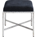  Color_Black -- Meridian Valley Chenille Fabric Upholstered Bench IMAGE 4