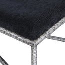  Color_Black -- Meridian Valley Chenille Fabric Upholstered Bench IMAGE 5