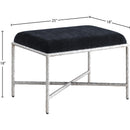  Color_Black -- Meridian Valley Chenille Fabric Upholstered Bench IMAGE 6
