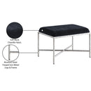  Color_Black -- Meridian Valley Chenille Fabric Upholstered Bench IMAGE 7