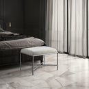  Color_Cream -- Valley Cream Chenille Fabric Upholstered Bench IMAGE 2