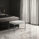 Meridian Valley Cream Chenille Fabric Bench IMAGE 2