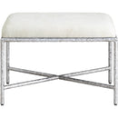 Meridian Valley Cream Chenille Fabric Bench IMAGE 3