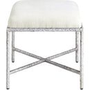 Meridian Valley Cream Chenille Fabric Bench IMAGE 4