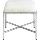  Color_Cream -- Valley Cream Chenille Fabric Upholstered Bench IMAGE 4