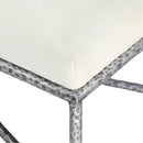  Color_Cream -- Valley Cream Chenille Fabric Upholstered Bench IMAGE 5
