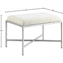  Color_Cream -- Valley Cream Chenille Fabric Upholstered Bench IMAGE 6